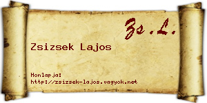 Zsizsek Lajos névjegykártya